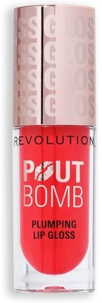 Makeup Revolution Pout Bomb Plumping Lūpų blizgis Cherry Sheer Raudona 4.6 ml