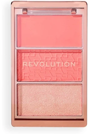 „Makeup Revolution Icon Blush Vegan Matte Blush“ šviesą atspindinti paletė „Authentic Peach“ 11,5 g