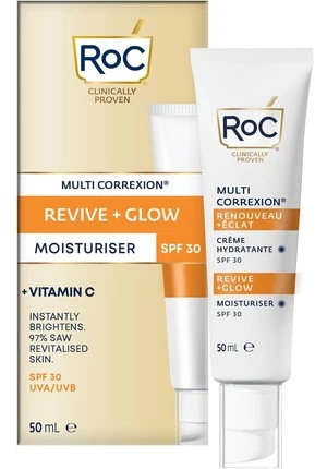 „RoC Multi Correxion Revive & Glow“ drėkinamasis kremas nuo saulės SPF30, 50 ml