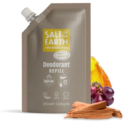 „Salt Of The Earth Natural roll-on deodorantas Amber & Santalwood Deo papildymas“