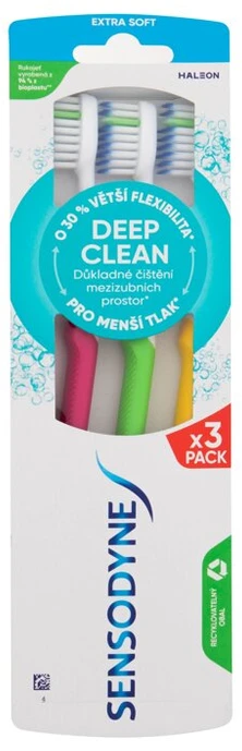 Sensodyne Deep Clean Extra Soft dantų šepetėlis, 3 vnt.