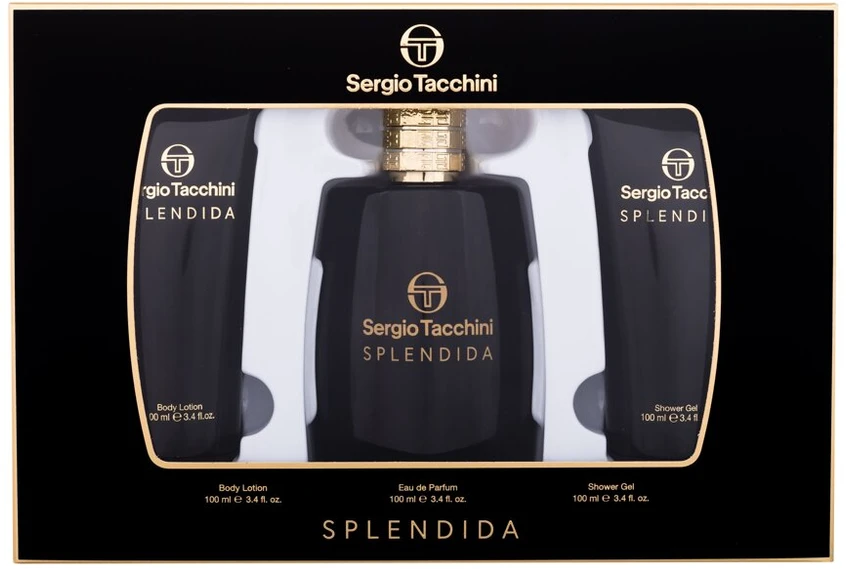 Sergio Tacchini Splendida rinkinys moterims (EDP, 100 ml + dušo želė, 100 ml + kūno losjonas, 100 ml)