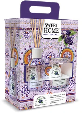 „Sweet Home Collection“ dovanų rinkinys aromaterapiniam difuzoriui su žvake „Šeivamedžio žiedai“