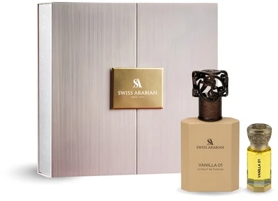 Swiss Arabian Šveicarijos arabiškos vanilės 01 kvepalų ekstraktas 50 ml + kvepalų aliejus 12 ml (moterims)