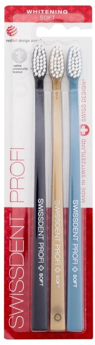 Swissdent Profi Whitening Trio Dantų šepetėlis unisex, 1 balení