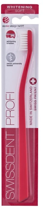"Swissdent Profi Whitening Classic" dantų šepetėlis raudonas