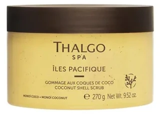 Thalgo Iles Pacifique Coconut Shell Scrub kūno šveitiklis su kokoso kevalais ir jūros druska, 270 g