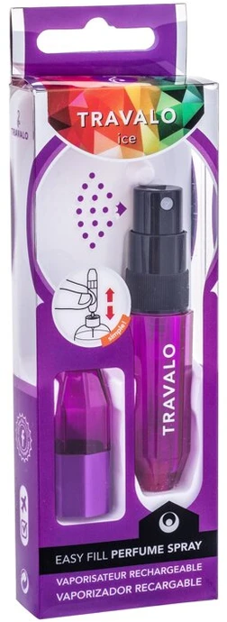 Travalo Ice Violetinė pildomas kvepalų buteliukas (atomaizeris), 5 ml