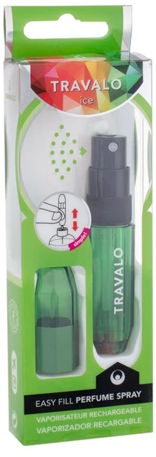 Travalo Ice Žalias pildomas kvepalų buteliukas (atomaizeris), 5 ml