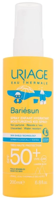 Uriage Bariésun Moisturizing Kid Purškiklis SPF 50+ drėkinamasis veido ir kūno purškiklis nuo saulės vaikams, 200 ml