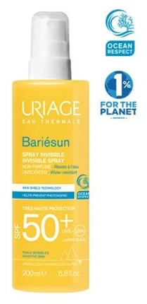 Uriage Bariesun Invisible Purškiklis bekvapis apsauginis kremas nuo saulės SPF50+ 200 ml