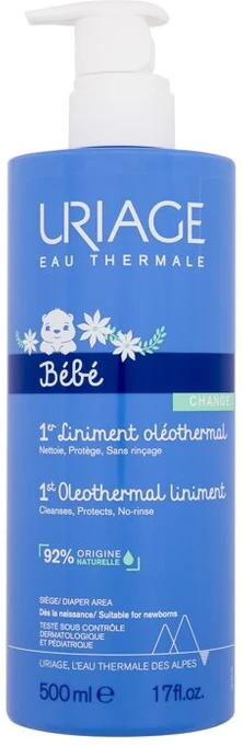 Uriage "Bébé Baby" sauskelnių srities valomoji priemonė (1st Oleothermal Liniment) 500 ml