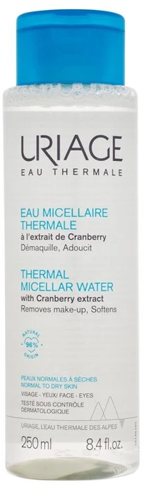 Uriage Eau Thermale terminis micelinis veido kremas su spanguolių ekstraktu, skirtas naudoti vyrams ir moterims, 250 ml