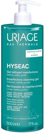 Uriage Hyseac Anti-Blemish Cleansing Gel valomasis veido gelis riebiai odai, 500 ml