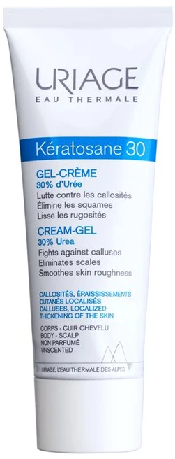 Uriage Kératosane 30 Kreminis-Gel gelis-kremas kūno odai, 75 ml
