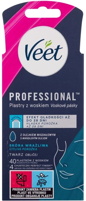 Veet Professional Wax Strips Veido depiliacijos priemonė moterims, 40 vnt