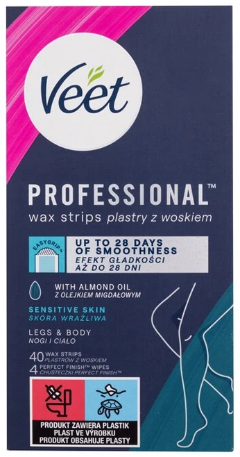 Veet Professional Wax Strips Depiliacinė priemonė moterims, 40 vnt