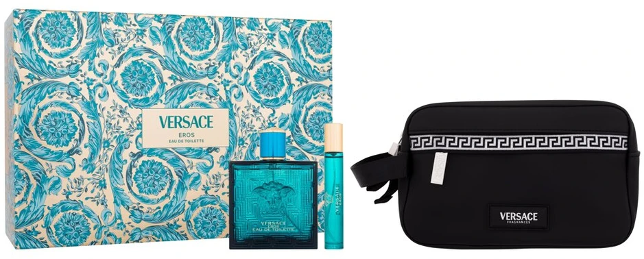 Kvepalų rinkinys vyrams Versace Eros (EDT, 100 ml + EDT, 10 ml + kosmetinė)
