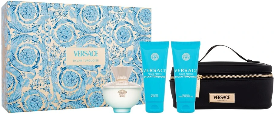 Kvepalų rinkinys moterims  Versace Dylan Torquoise (EDT, 100 ml + kūno losjonas, 100 ml + dušo želė, 100 ml + kosmetinė)
