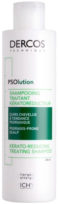 Plaukų šampūnas psoriazės pažeistai odai Vichy Dercos Psolution Shampoo Kerato-reducing Treatment, 200 ml