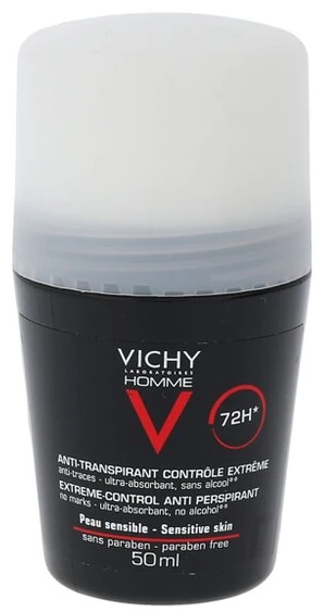 Rutulinis dezodorantas - antiperspirantas vyrams Vichy Homme Intense Roll On 72H, 50 ml