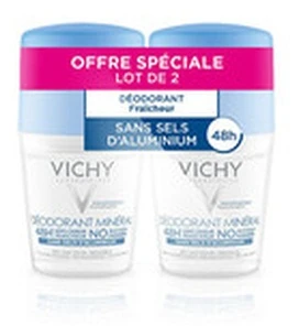 "Vichy" mineralinio dezodoranto rutuliukų rinkinys (mineralinis dezodorantas) 2 x 50 ml