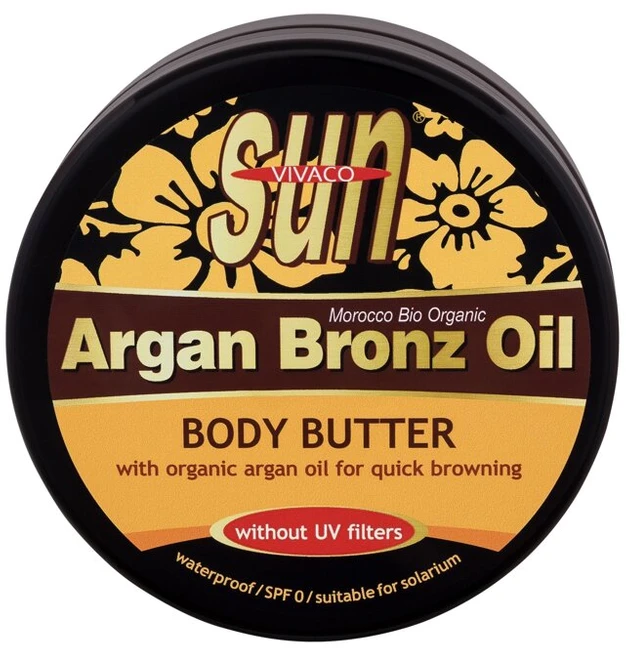 Vivaco SUN Argan Bronz Oil įdegio sviestas su ekologišku argano aliejumi be UV filtrų 200 ml