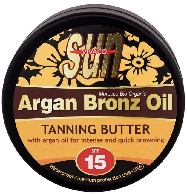 Vivaco SUN Argan Bronz Oil įdegio sviestas su organiniu arganų aliejumi SPF 15 200 ml