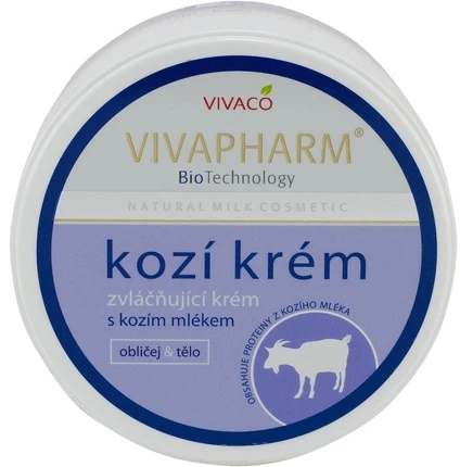 Vivaco VivaPharm Emollient Face&Body Kreminis with Goats Milk veido ir kūno kremas su ožkos pienu visų tipų odai, 250 ml