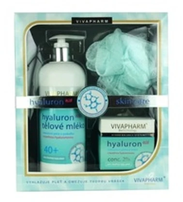 Vivapharm® Vivaco Hyaluron Acid Care SET (Face Kreminis 50ml + BL 400ml + Massage Cloth)
