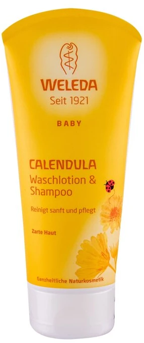 Weleda Baby Calendula Šampūnas And Kūno prausiklis Prausiamasis balzamas kūnui ir plaukams 200ml