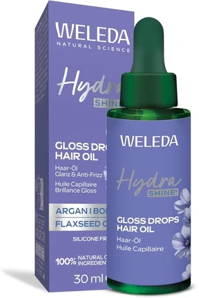 Weleda Hydra Shine plaukų aliejus, suteikiantis žvilgesio, 30 ml