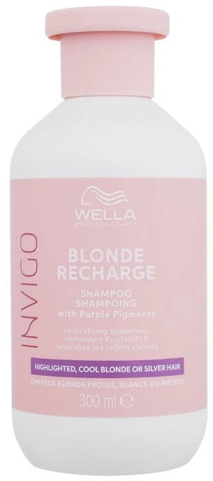 Geltoną atspalvį neutralizuojantis plaukų šampūnas Wella Invigo Skirtas šviesiems plaukams Recharge Šampūnas 300ml