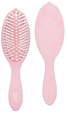 WET BRUSH WETBRUSH GO Žalias™ TREATMENT & SHINE plaukų šepetys su sintetiniais šereliais ir natūraliais aliejais, rožinis