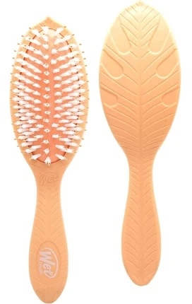 WET BRUSH WETBRUSH GO Žalias™ TREATMENT & SHINE plaukų šepetys su šerno šereliais ir natūraliais aliejais, oranžinis