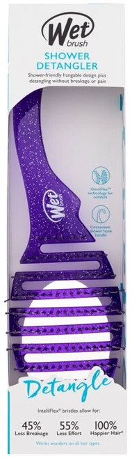 Wet Brush Wet Wet Shower Detangler - Glitter Violetinė