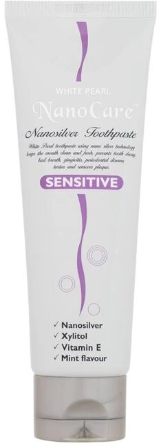White Pearl Vitalcare ( Baltas Pearl Nano Care Sidabrinis Sensitiv e Dantų pasta) 100 g