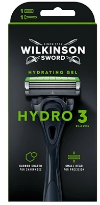 Wilkinson Sword Wilkinson Hydro 3 Juodas Edition skustuvas + 1 atsarginė galvutė