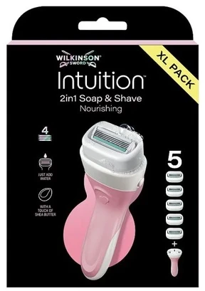 Wilkinson Sword „Wilkinson Intuition“ skustuvas su 4 ašmenimis ir 5 kasetėmis