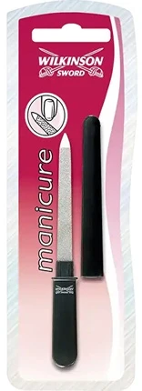 Wilkinson Sword Chromu dengta nerūdijančio plieno dildė su dėklu (Manicure Pocket Sapphire Nail File)
