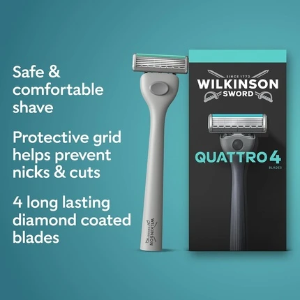 Barzdaskutė Wilkinson Sword Quattro4 skustuvas +9 peiliukai