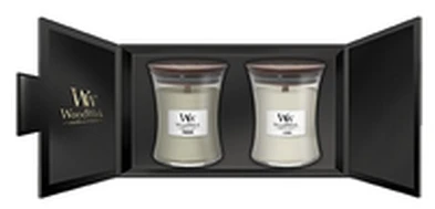 WoodWick Aromatinių žvakių rinkinys (Fireside, Linen), 2 x 275 g