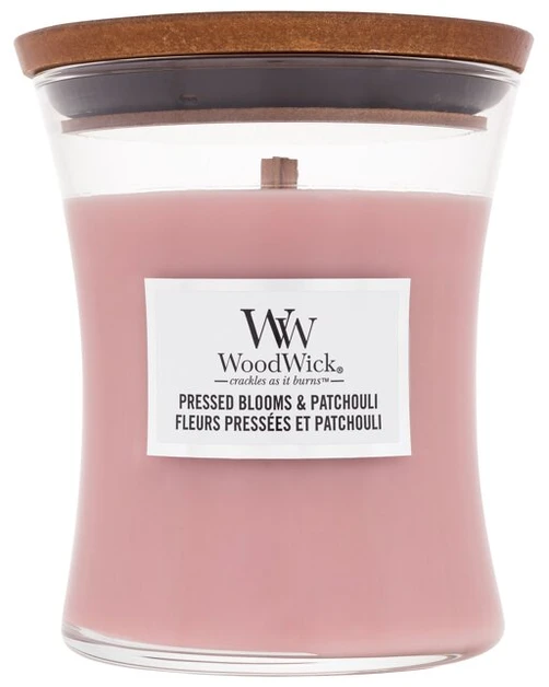 WoodWick Aromatinė žvakė (Pressed Blooms & Patchouli), 275 g