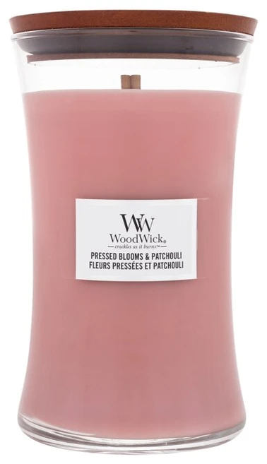 WoodWick Aromatinė žvakė (Pressed Bloom & Patchouli), 609,5 g