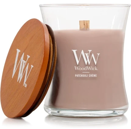 WoodWick Aromatinė žvakė (Patchouli Creme), 275 g