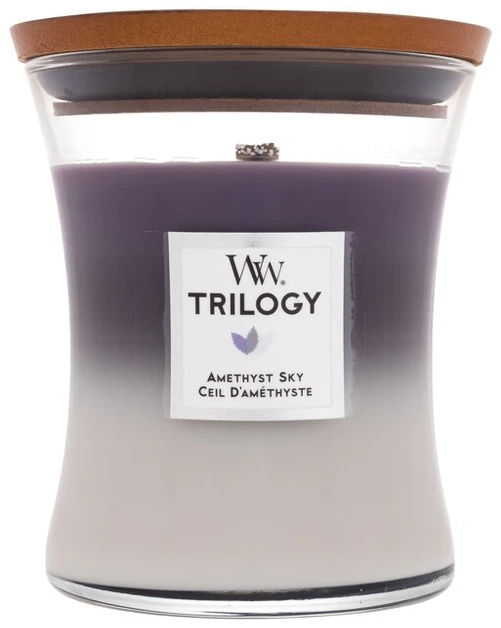 Woodwick Aromatinė žvakė (Trilogy Amethyst Sky), 275 g