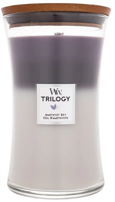 Woodwick WW TRILOGIJA DIDELIS STIKLAINIS AMETISTAS DANGUS