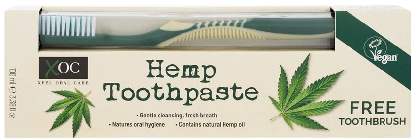 Xpel XOC kanapių dantų pasta su dantų šepetėliu 100 ml