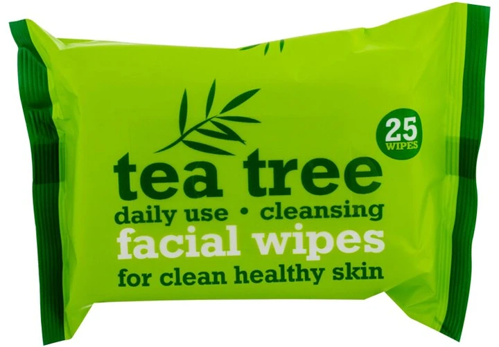 Pakabinamas šviestuvas Xpel Tea Tree Cleansing Wipes drėkinančios valomosios servetėlės, 25 vnt.