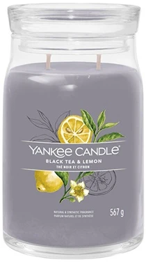 Yankee Candle Aromatinė žvakė "Signature large glass Juodas Tea - Lemon" 567 g
